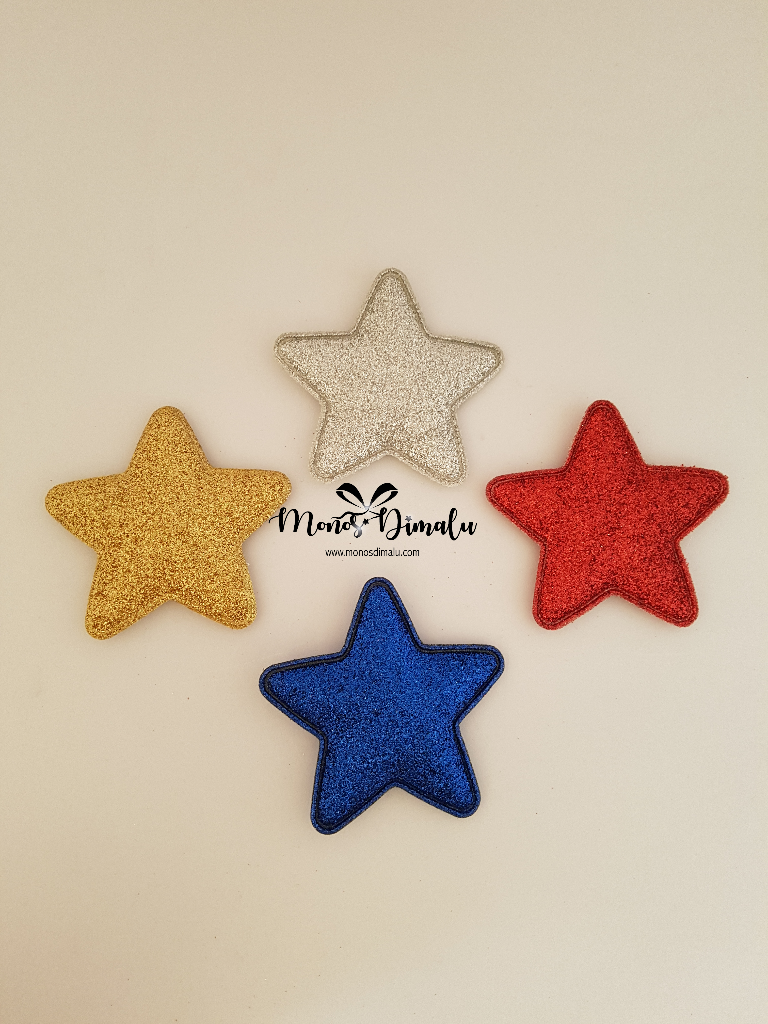 ESTRELLA GLITTER 7X7CMS 12 UNDS SURTIDAS