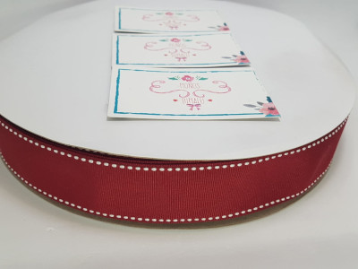 CINTA BORDADA 3.8CM ROJO ESCARLATA 5MTS
