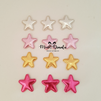 ESTRELLA METALIZADA 2X2CMS 12 UNDS PLATA