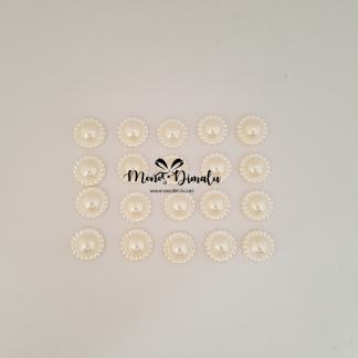 PERLA CON RELIEVE 12 UNDS 2CMS IVORY