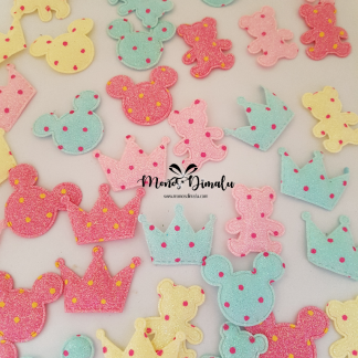 APLIQUES ESCARCHADOS 50UNDS SURTIDAS