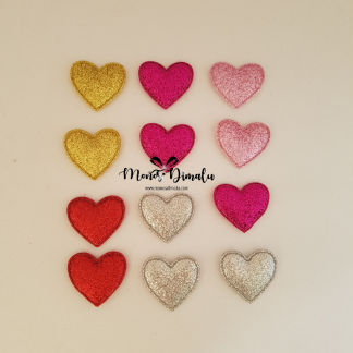 CORAZON ESCARCHADO 12 UNDS ROJO