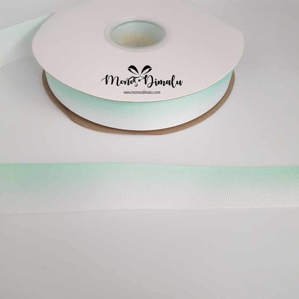 CINTA DEGRADE VERDE MENTA 2.5CM 5 MTS