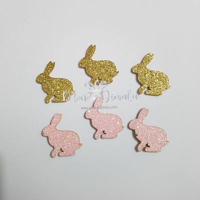 CONEJOS GLITTER 12 UNDS