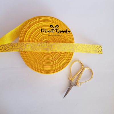CINTA METALIZADA AMARILLO 1MT 2.2CMS