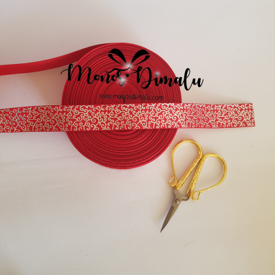 CINTA METALIZADA ROJO 1MT 2.2CMS