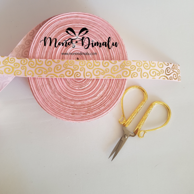 CINTA METALIZADA ROSADA 1MT 2.2CMS