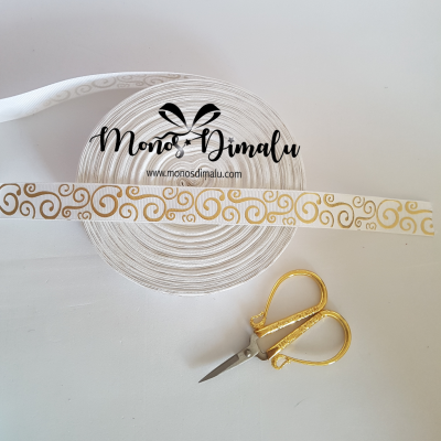 CINTA METALIZADA BLANCA 1MTS 2.2CMS