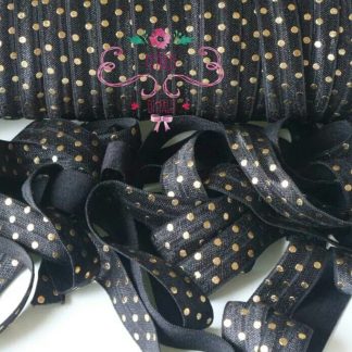 ELASTICO ORO PUNTOS NEGRO 1MT