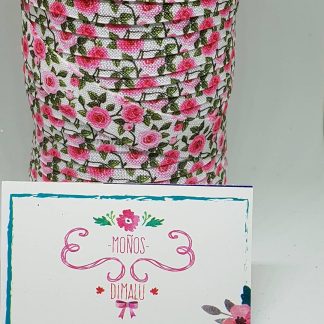 ELASTICO ESTAMPADO FLORES 1MT