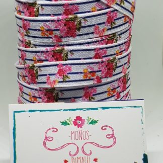 ELASTICO ESTAMPADO FLORES 1MT