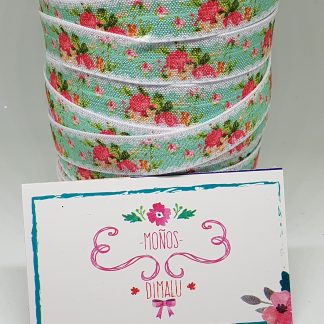 ELASTICO ESTAMPADO FLORES 1MT