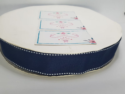CINTA BORDADA 3.8CM AZUL OCURO 5MTS
