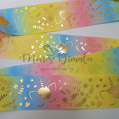 CINTA UNICORNIO METALIZADO 5CMS 1MT
