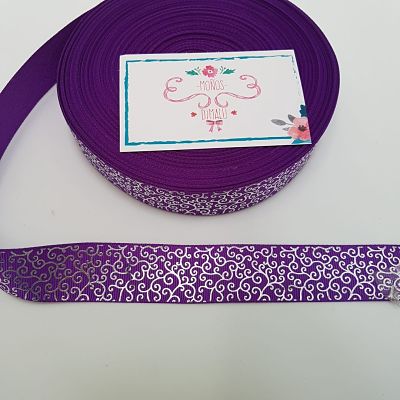 CINTA METALIZADA MORADO 5MTS 2.2CMS