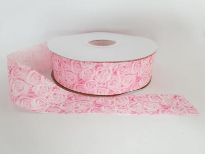 CINTA ROSAS ROSADA 3.8CMS 1MT