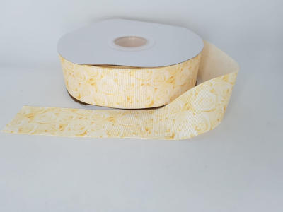 CINTA ROSAS AMARILLA 3.8CMS 1MT