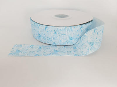 CINTA ROSAS AZUL 3.8CMS 1MT