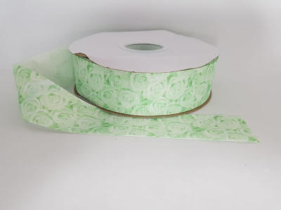 CINTA ROSAS VERDE 3.8CMS 1MT