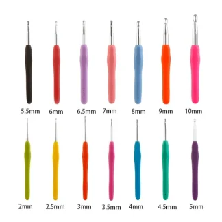 AGUJA DE CROCHET METÁLICA CON MANGO SILICONADO UND