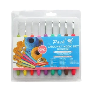 KIT 9PCS AGUJA DE CROCHET MANGO SILICONADO 2.00MM-6MM